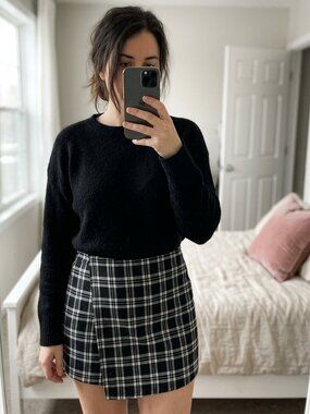 Y2k Womens Skort Whimsigoth Emo Punk Dark Academia plaid Short Low rise